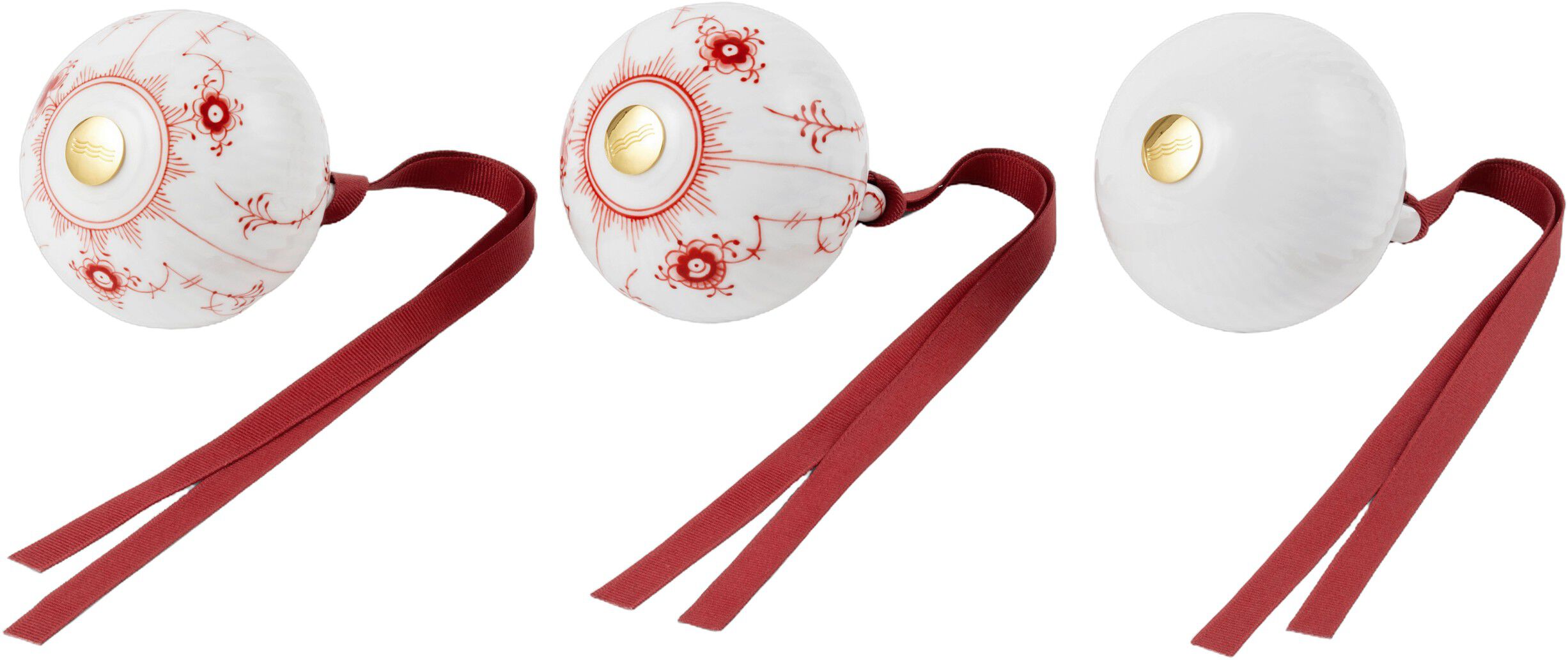 R&oslash;d julekugler, 3 stk.