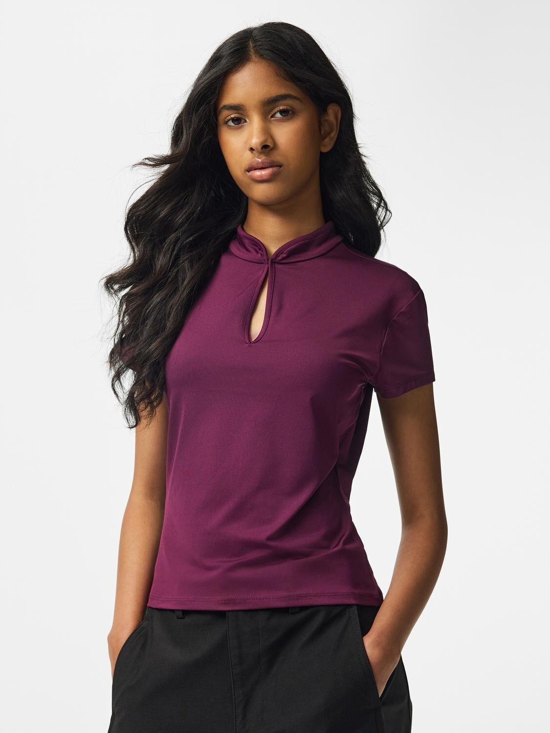 Pcaida Ss High Neck Top Jrs D2D