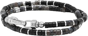 Black Onyx & Labradorite Heishi Wrap Bracelet