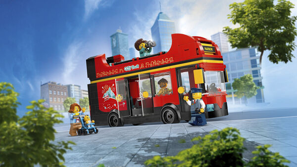 Rød dobbeltdækker-turistbus 60407