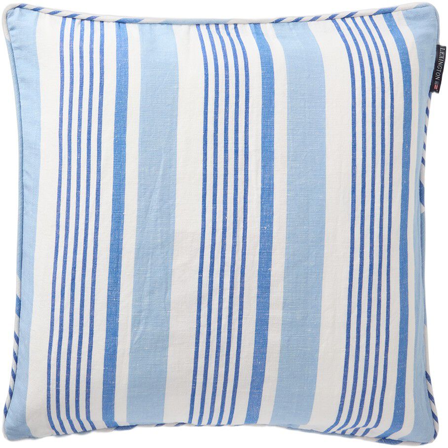 Stribet pudebetr�k i linned/bomuld mix