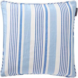 Stribet pudebetr�k i linned/bomuld mix