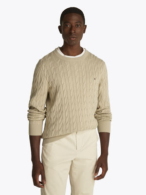 CLASSIC COTTON CABLE CREW NECK