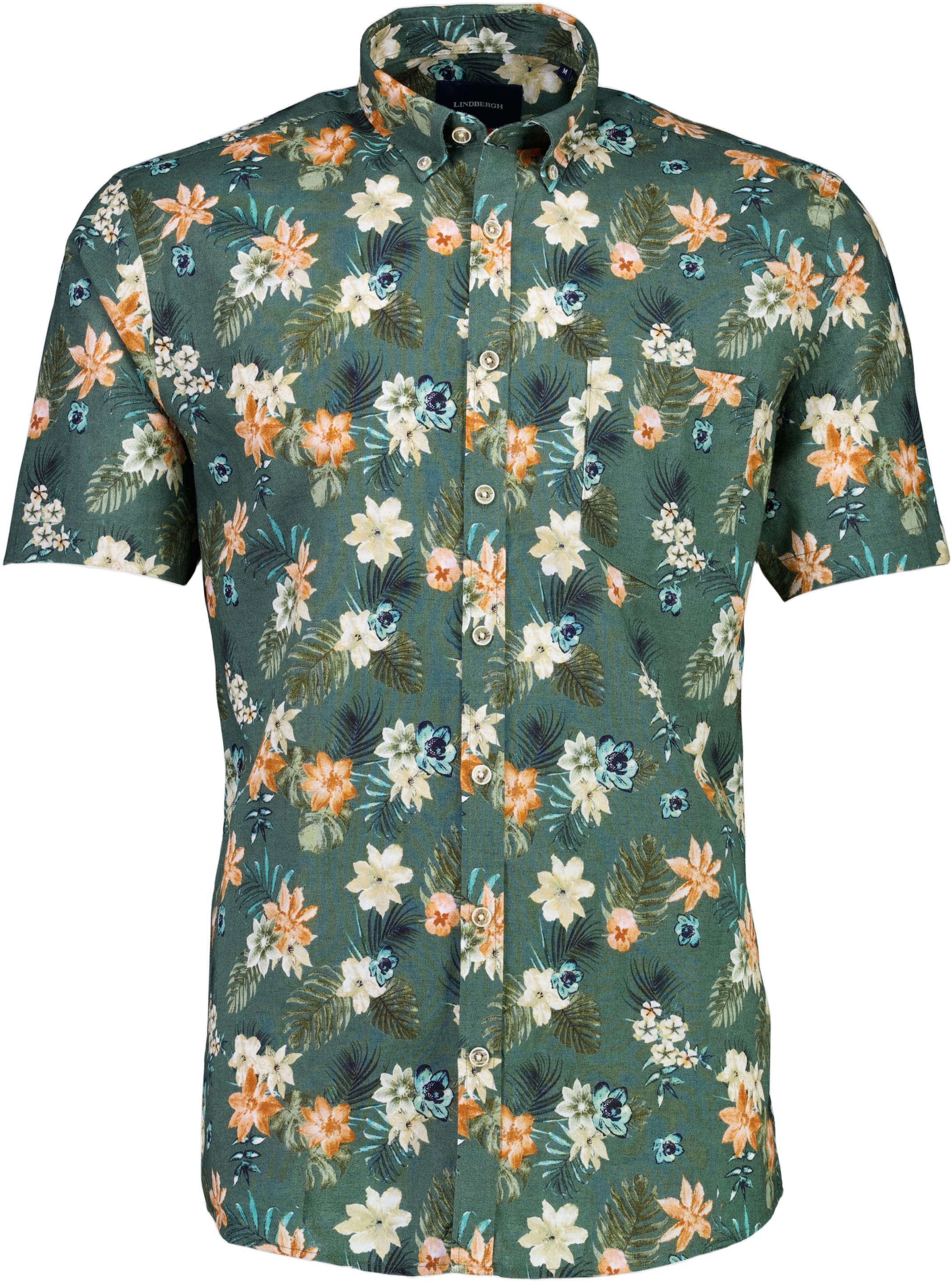 Printed cotton/linen shirt S/S