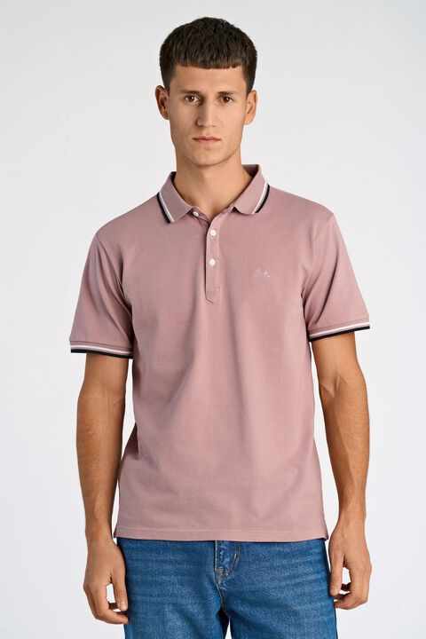 Polo shirt w. contrast piping