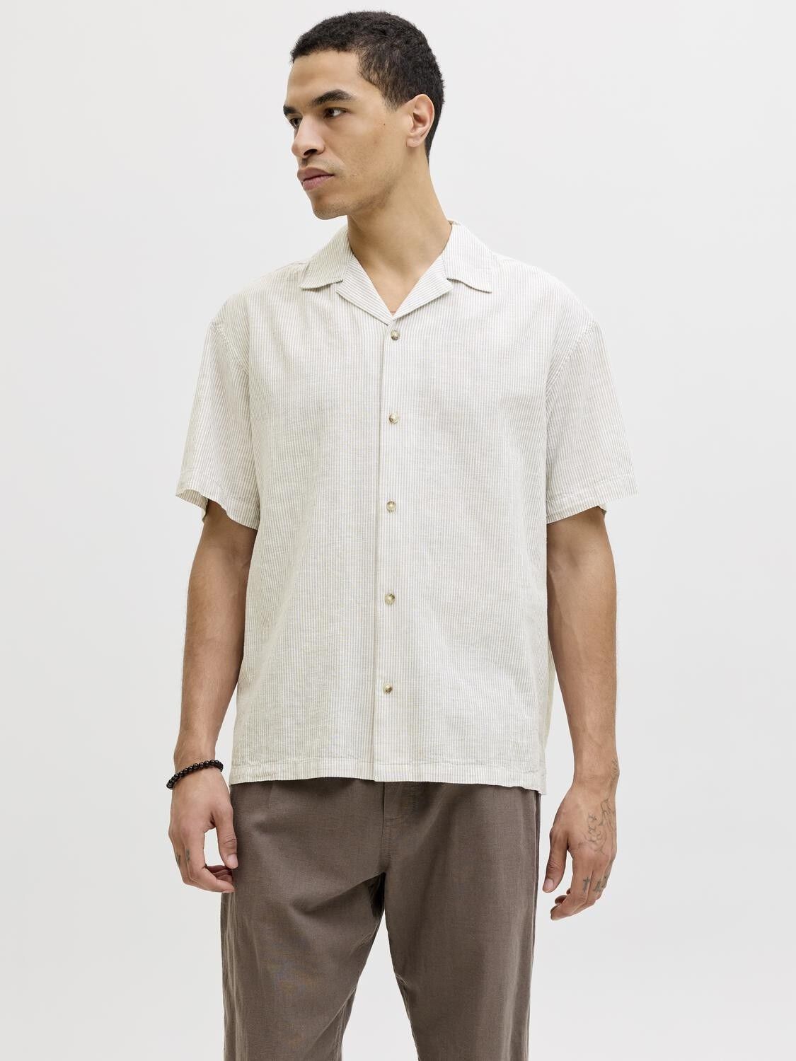 Jjesummer Linen Blend Resort Shirt Ss Sn