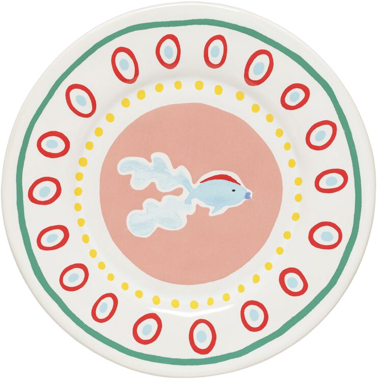 Tallerken flat Bliss 22 cm Rosa/Gul Keramikk