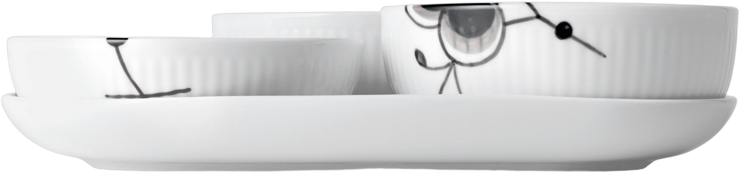 Sort Mega Riflet Serveringss&aelig;t 4 dele