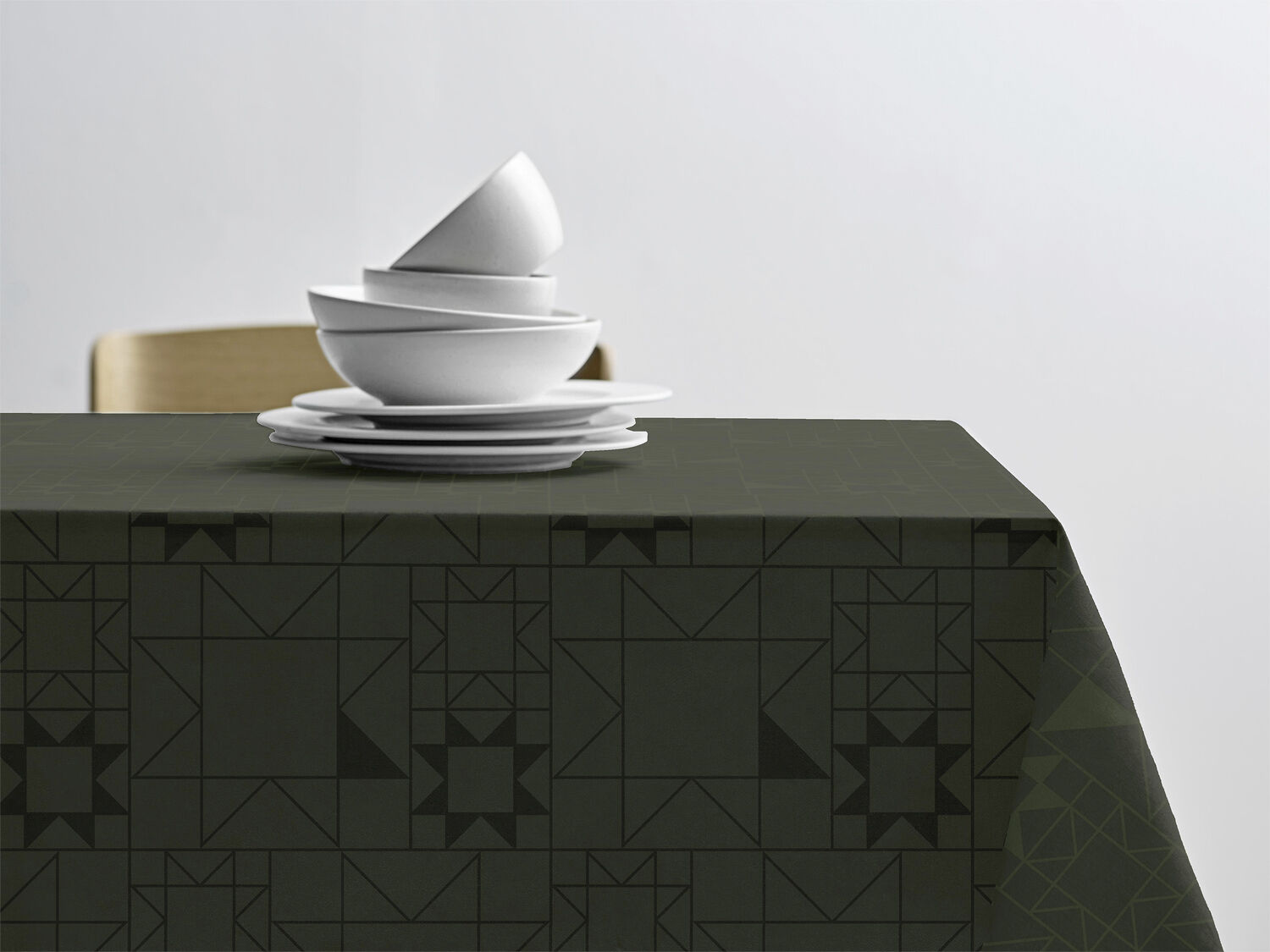 Duk 140x370 Star Damask Forest green