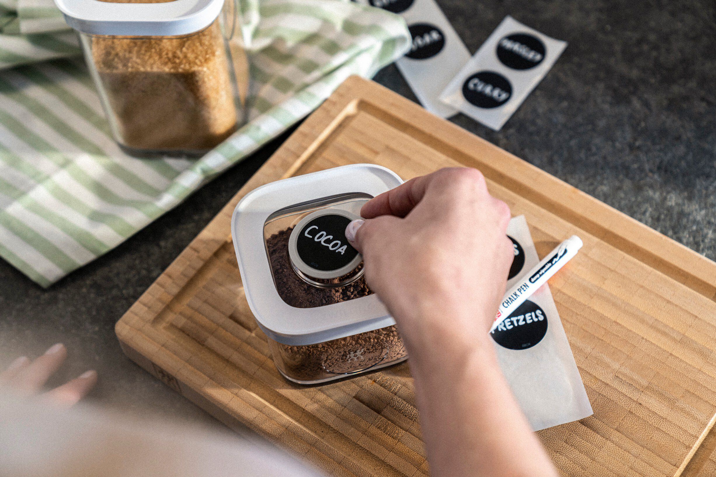 Fresh & Save CUBE CUBE S&aelig;t Etiketholdere, 3-dele, Gr&aring;