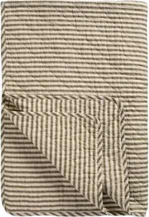 Quilt sand m/oliven striber