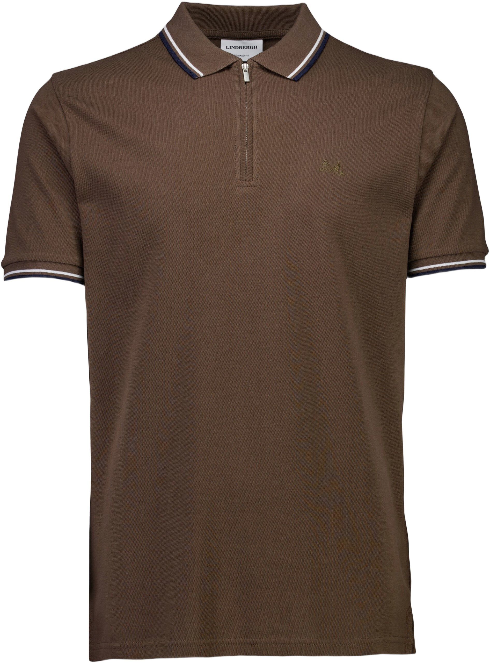 Polo shirt w. zip neck