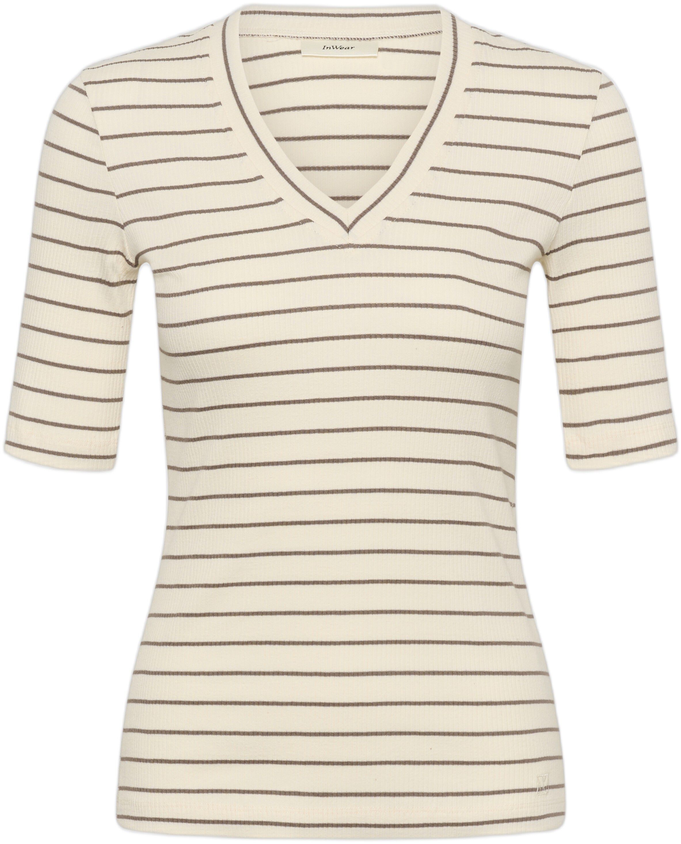 DagnaIW Striped V T-Shirt