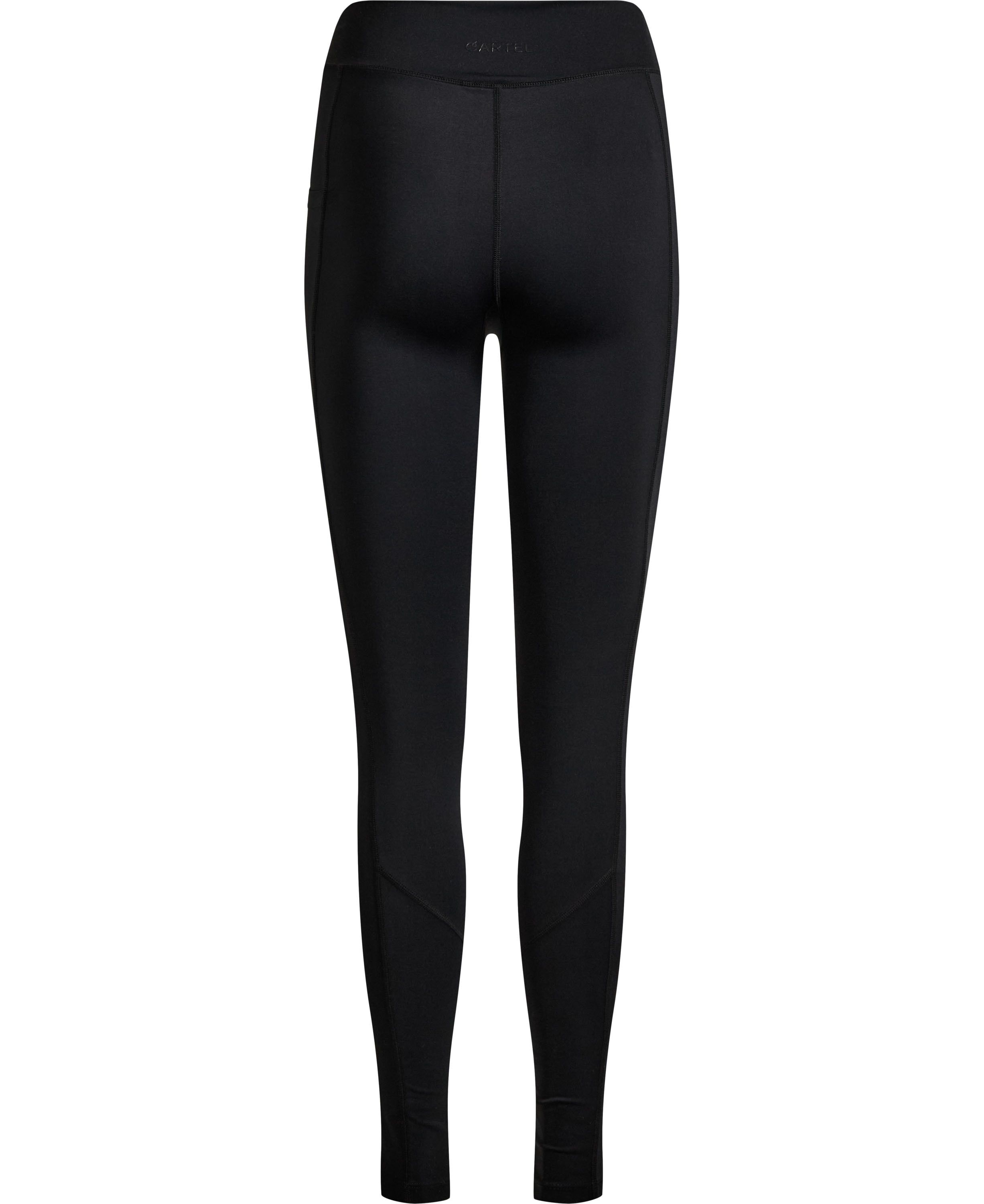 Umbria h&oslash;jtaljet leggings med lomme - Nero