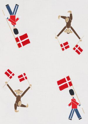 F&oslash;dselsdagsdug 150x370 cm hvid m. deko