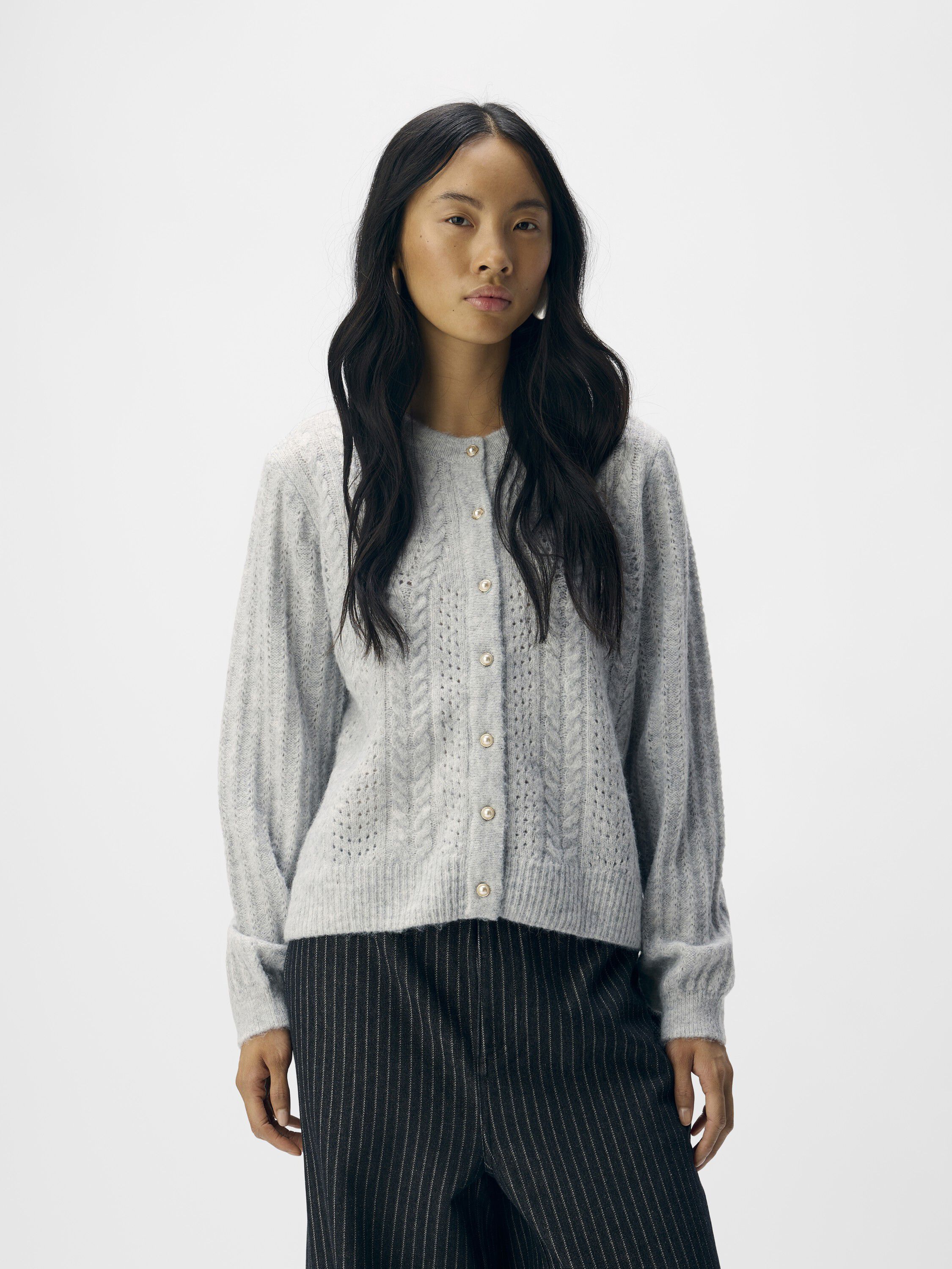 Objflora Re Ls Knit Button Cardigan Noos