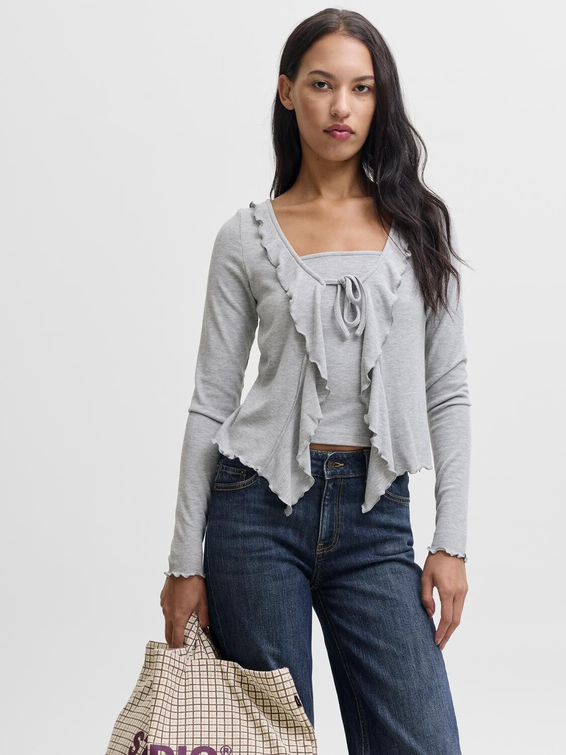 Jxuma Ls Rib Bow Top Jrs