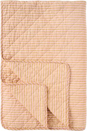 Quilt m/mustard og lyser&oslash;de smalle striber