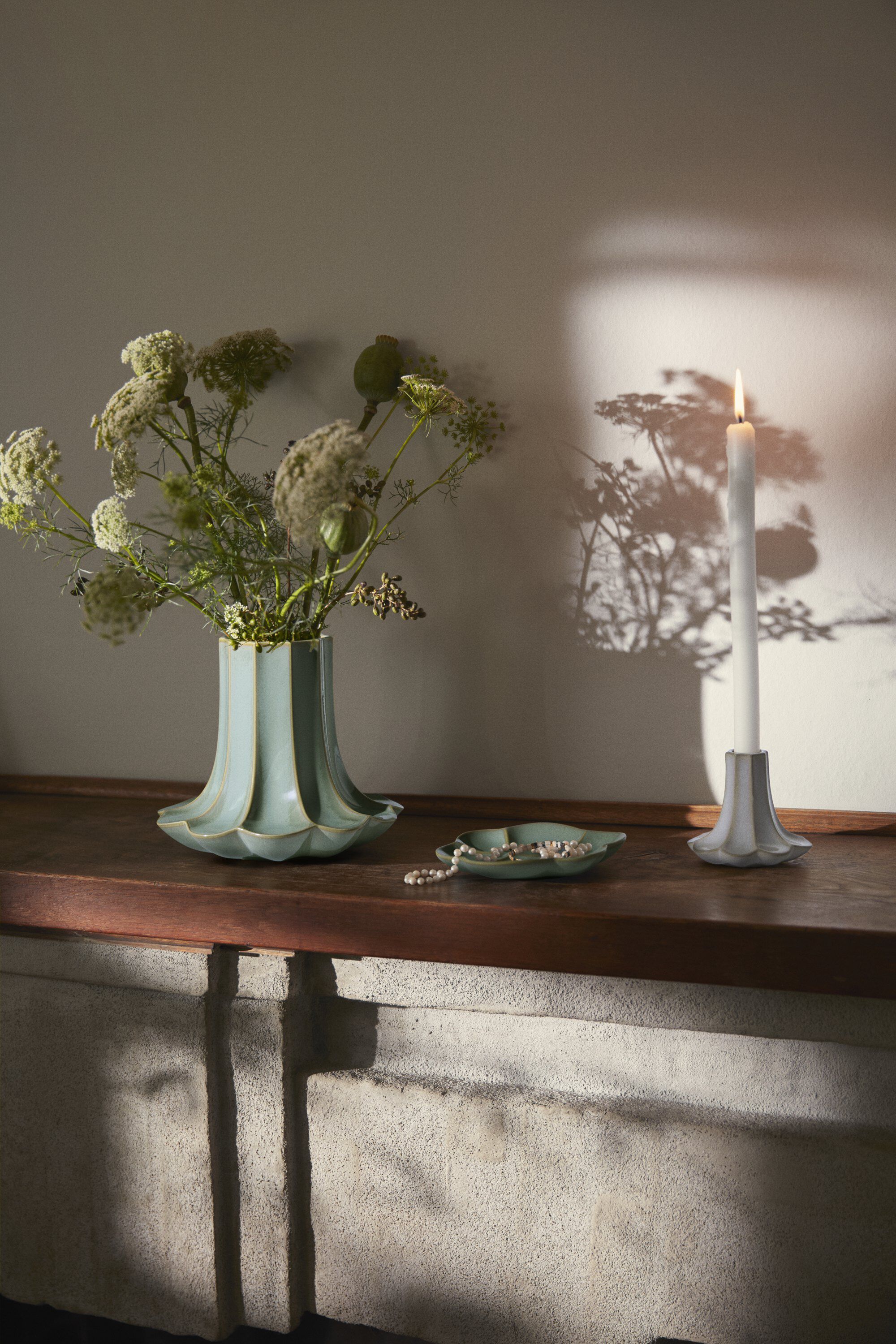 Kantarel Vase H20. 5 cm gr&oslash;n