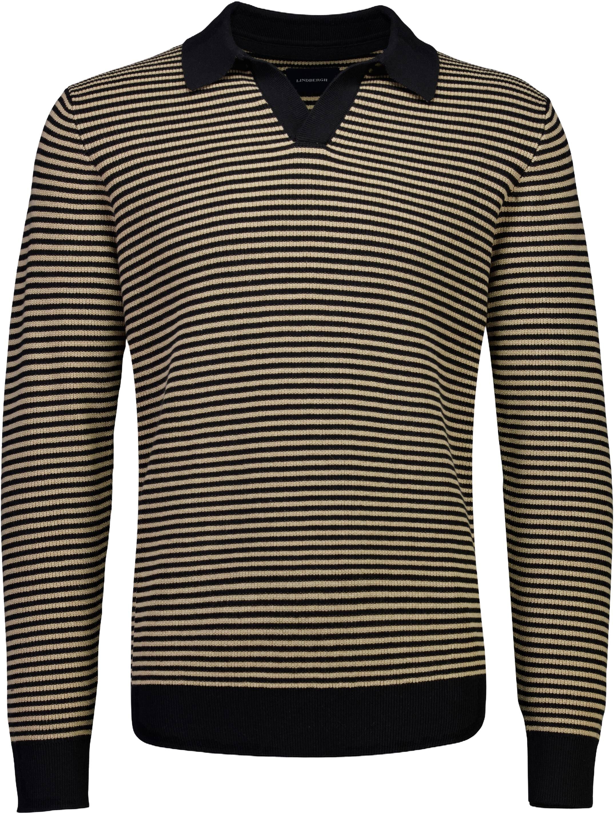 Recycled v-neck polo knit L/S