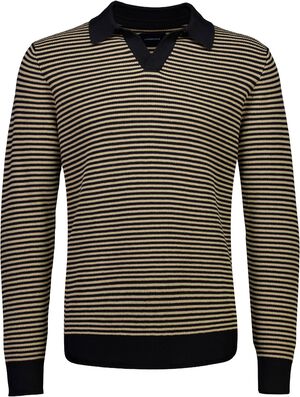 Recycled v-neck polo knit L/S