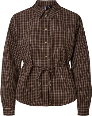 PCMAYA LS TIE DETAIL CHECK SHIRT WV