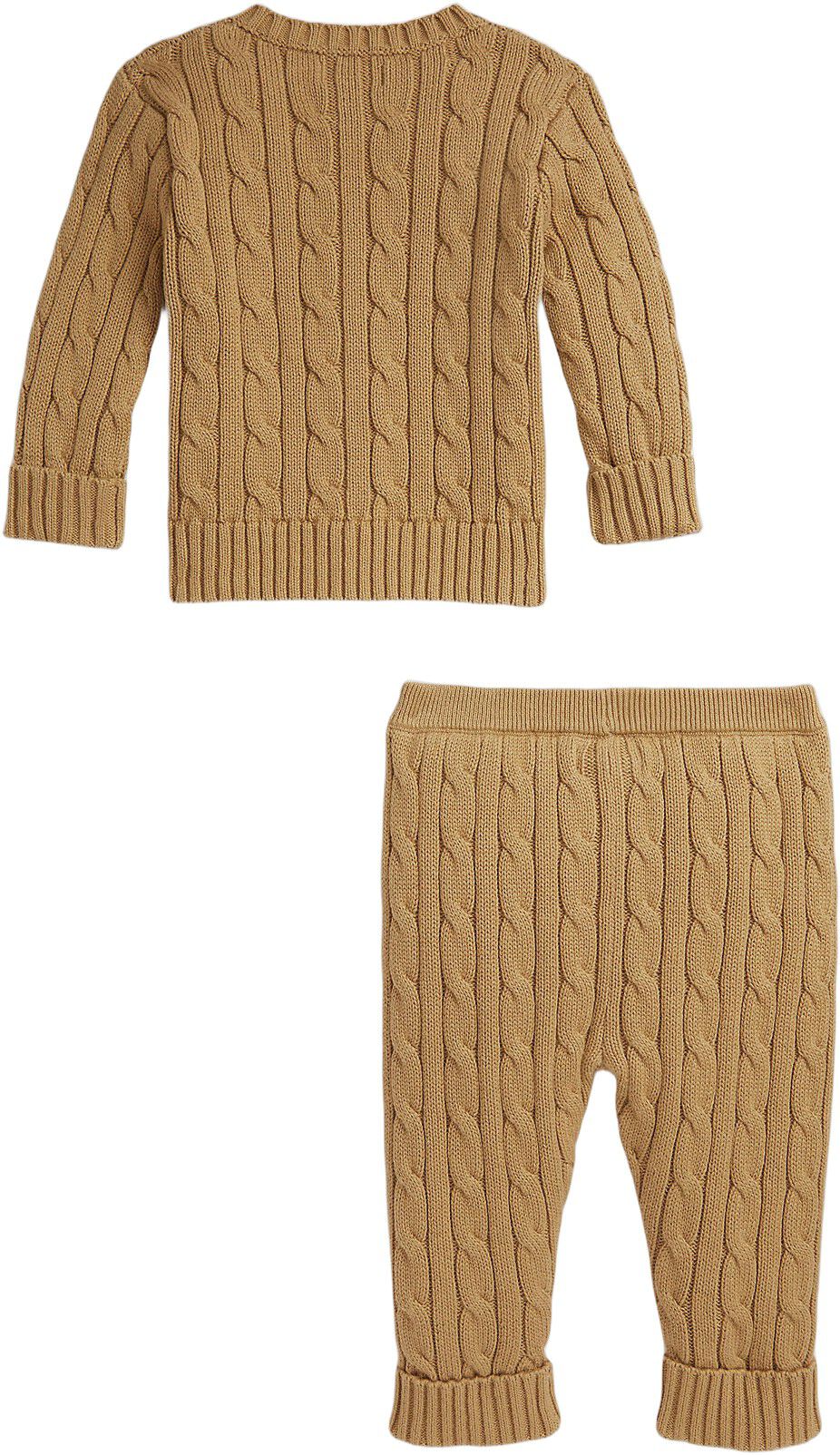 Cable-Knit Cotton Cardigan & Pant Set