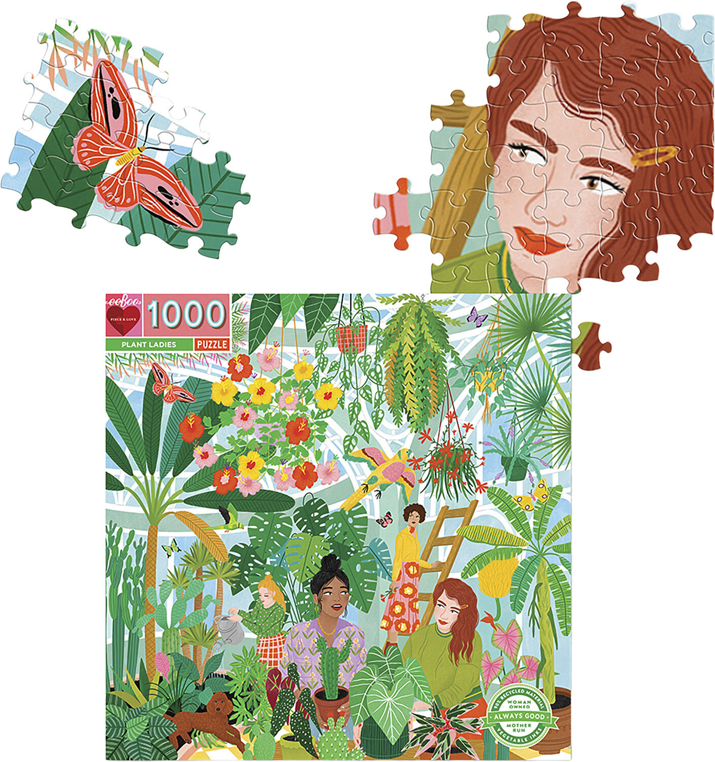 eeBoo - Puslespil 1000 brk - Planter og venner