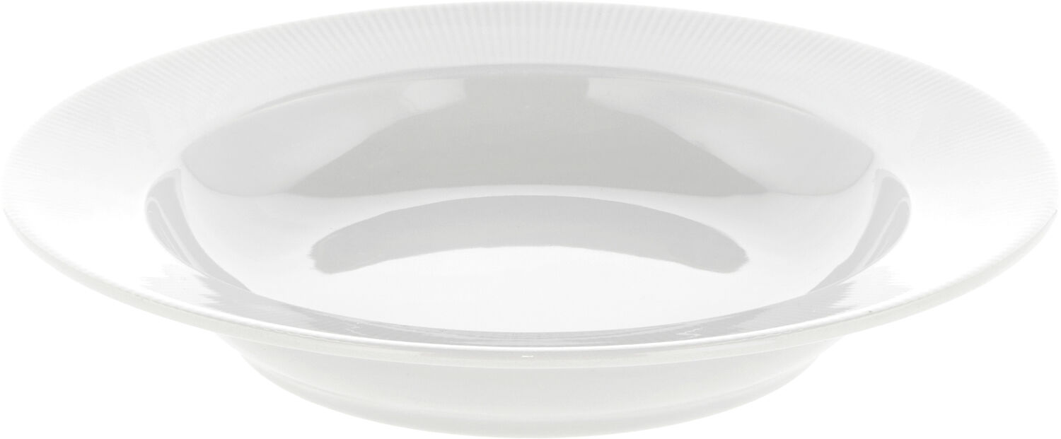 Tallerken dyp med fane Eventail 22 cm Hvit