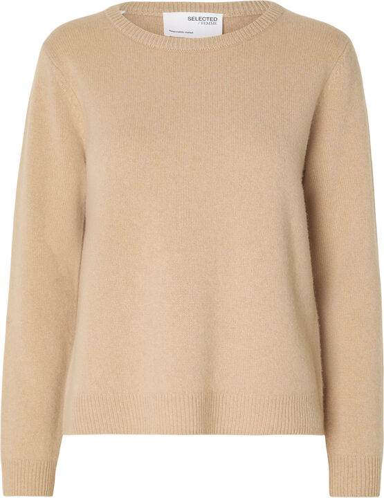 Bruine SELECTED FEMME Trui SLFRENA LS KNIT O-NECK CAMP Bruine SELECTED FEMME Trui SLFRENA LS KNIT O-NECK CAMP