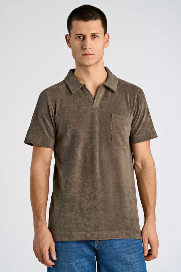 Towel v-neck polo S/S