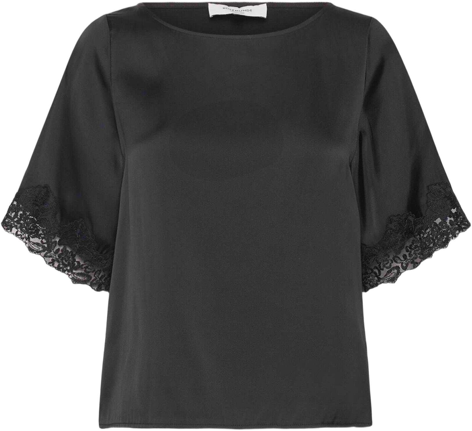 RWSatina SS Lace Boatneck Blouse
