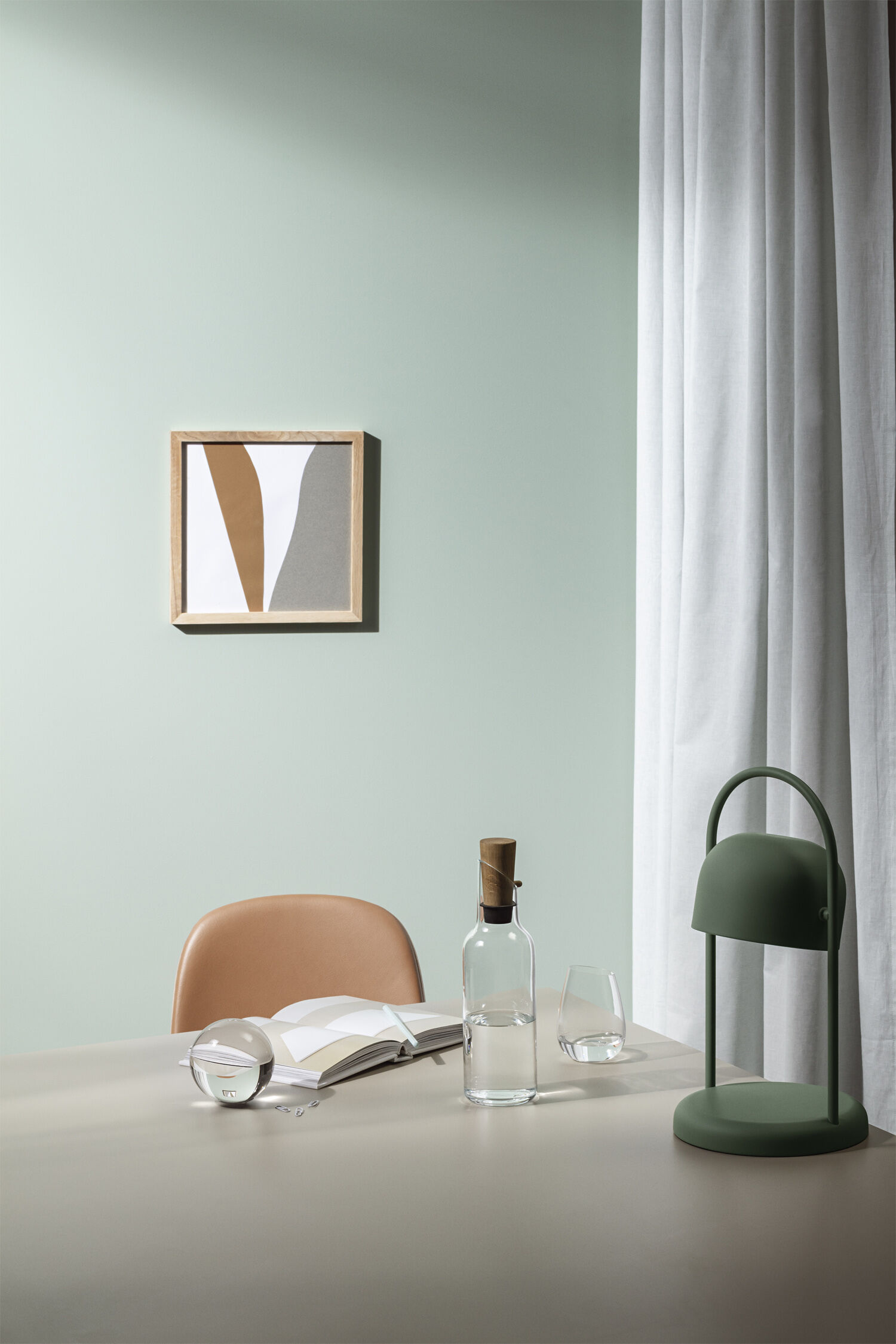 Glaskaraffel med tr&aelig;prop 1 l