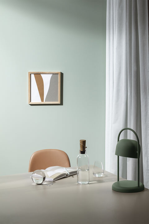 Glaskaraffel med træprop 1 l