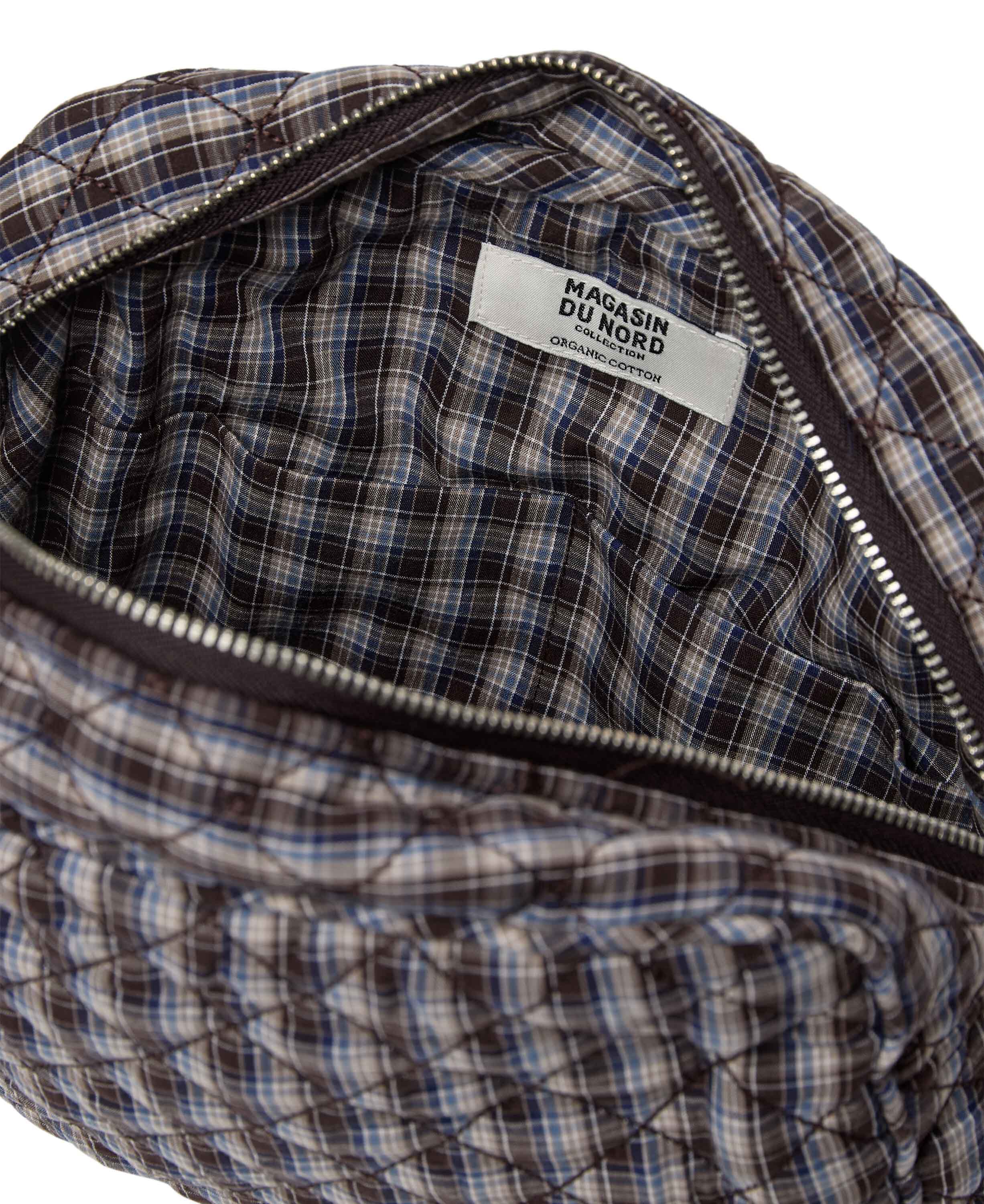 Make Up Bag, Quilted - Cotton Poplin YD Small-Brown Check