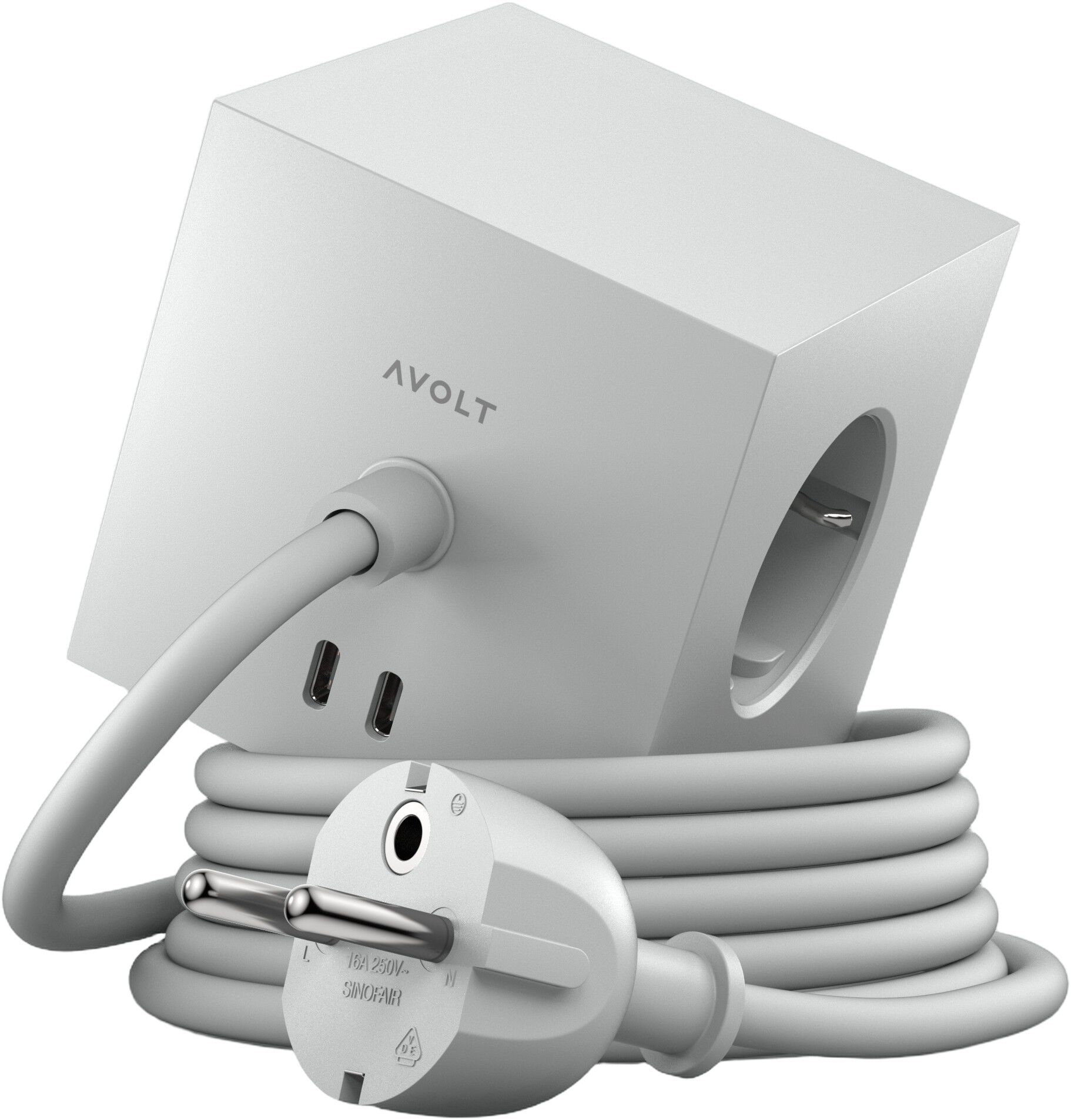 Square 1 - USB-C - 1,8m F EU - Gotland Grey