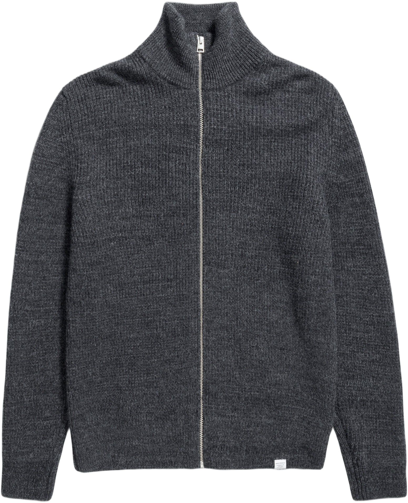 Hagen Wool Cotton Rib Full Zip Jacket