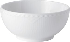 Hvid Riflet Halvblonde 15 cm Skål