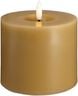 Moods & More - LED Pillar Candles, Silk, Melted, Honey mustard, 99x100
