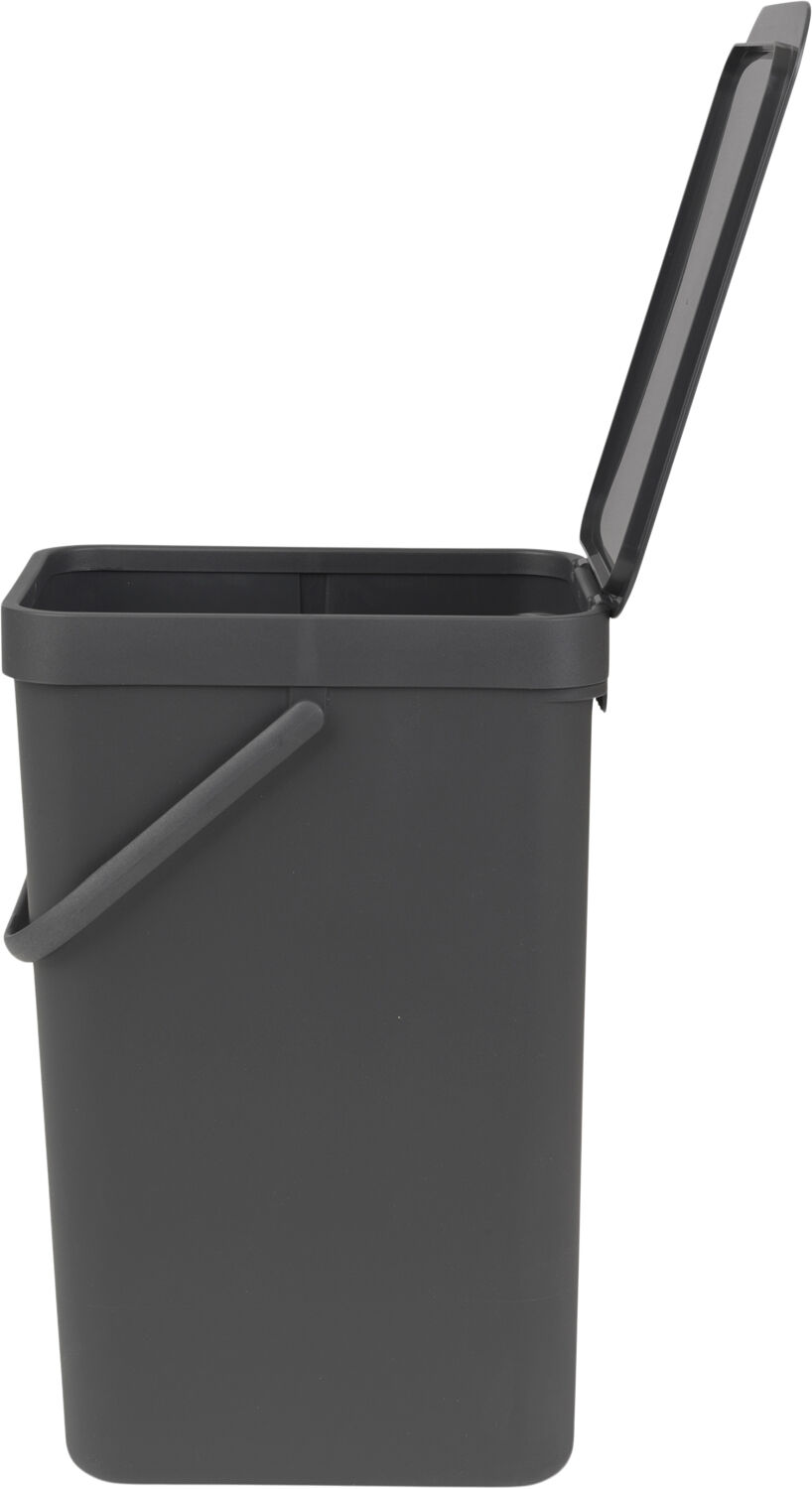 Affaldsspand m/l&aring;g sort.kon. 16 ltr