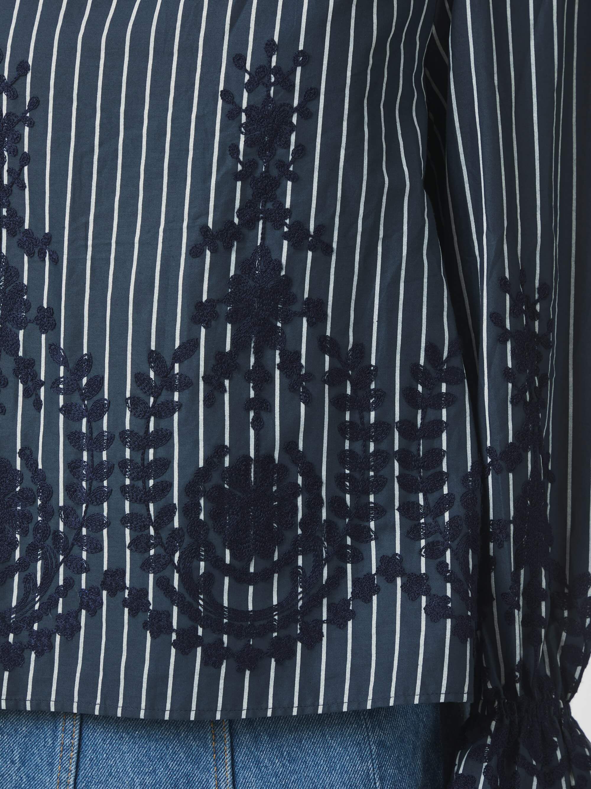 Amara Stripe Emb Blouse