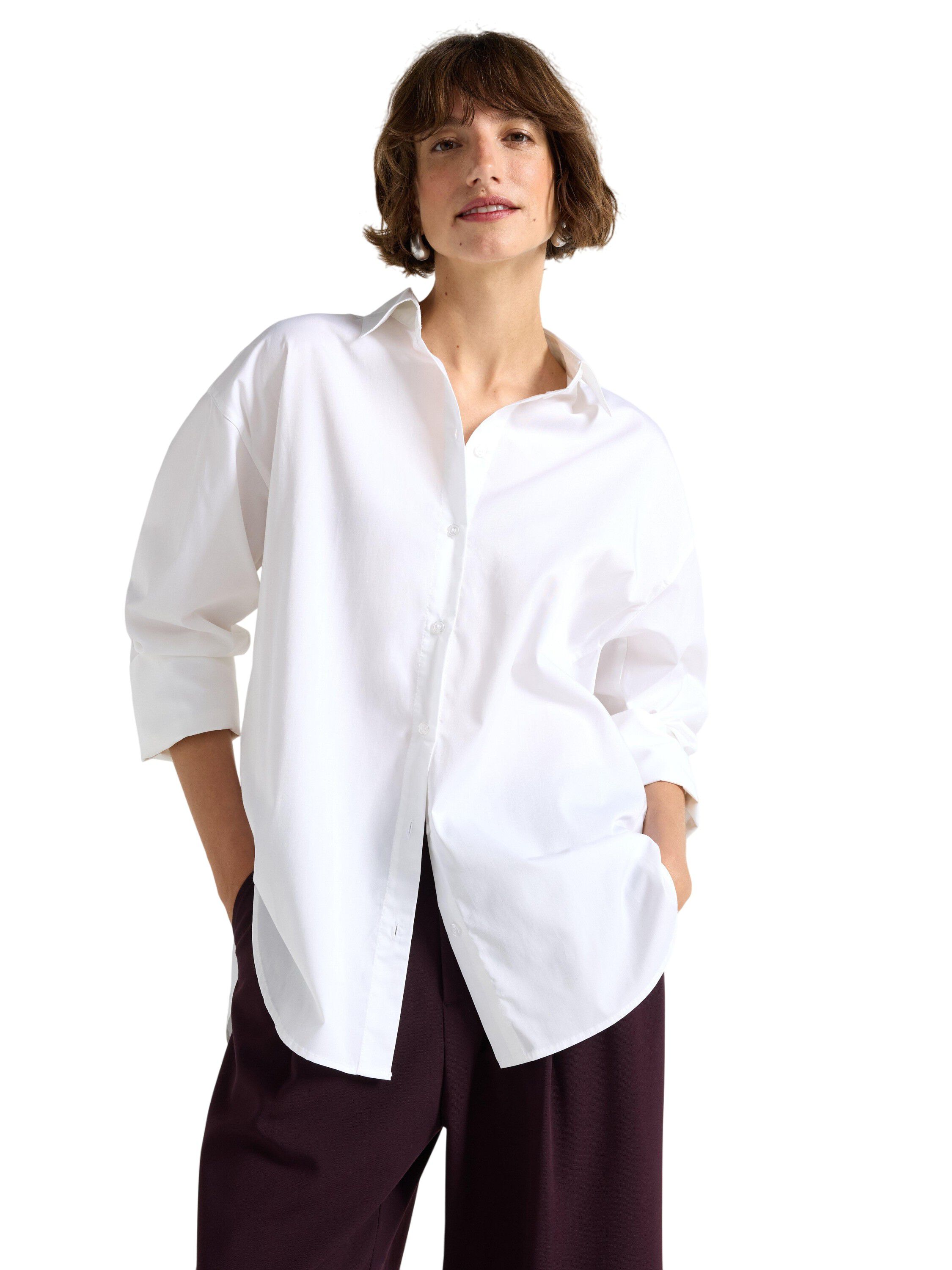 Lang&aelig;rmet skjorte i v&aelig;vet materia