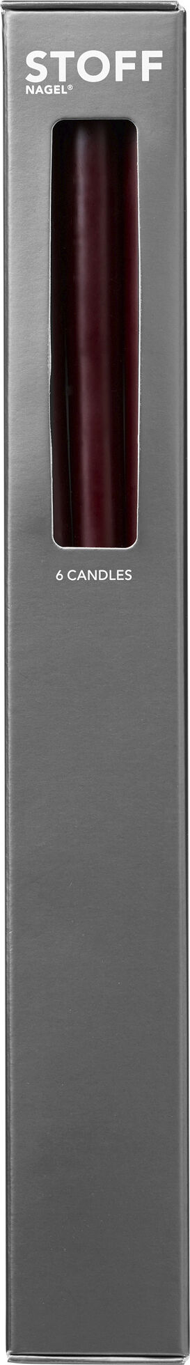 STOFF candles by Ester&Erik - 6 stk i gave&aelig;ske, bordeaux r&oslash;d
