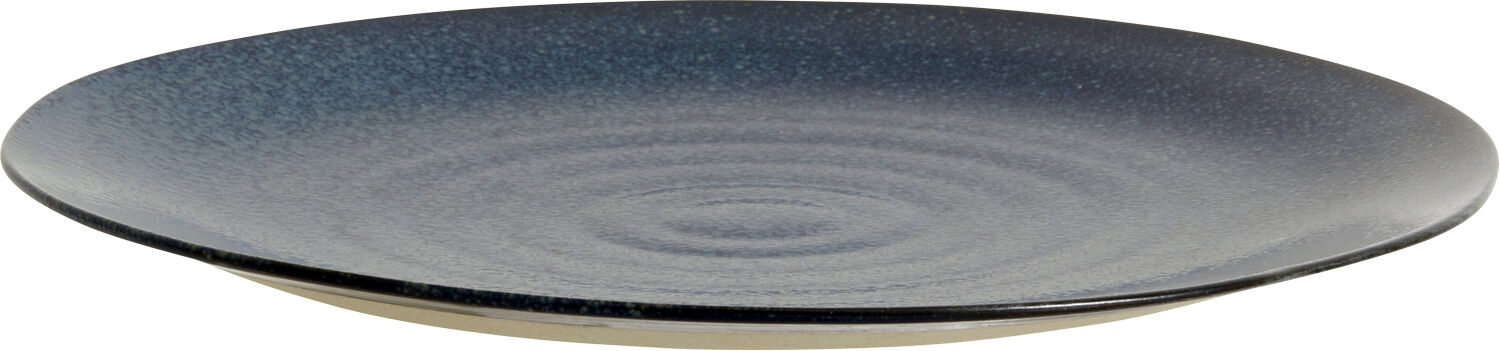 GRAINY plate, L, dark blue