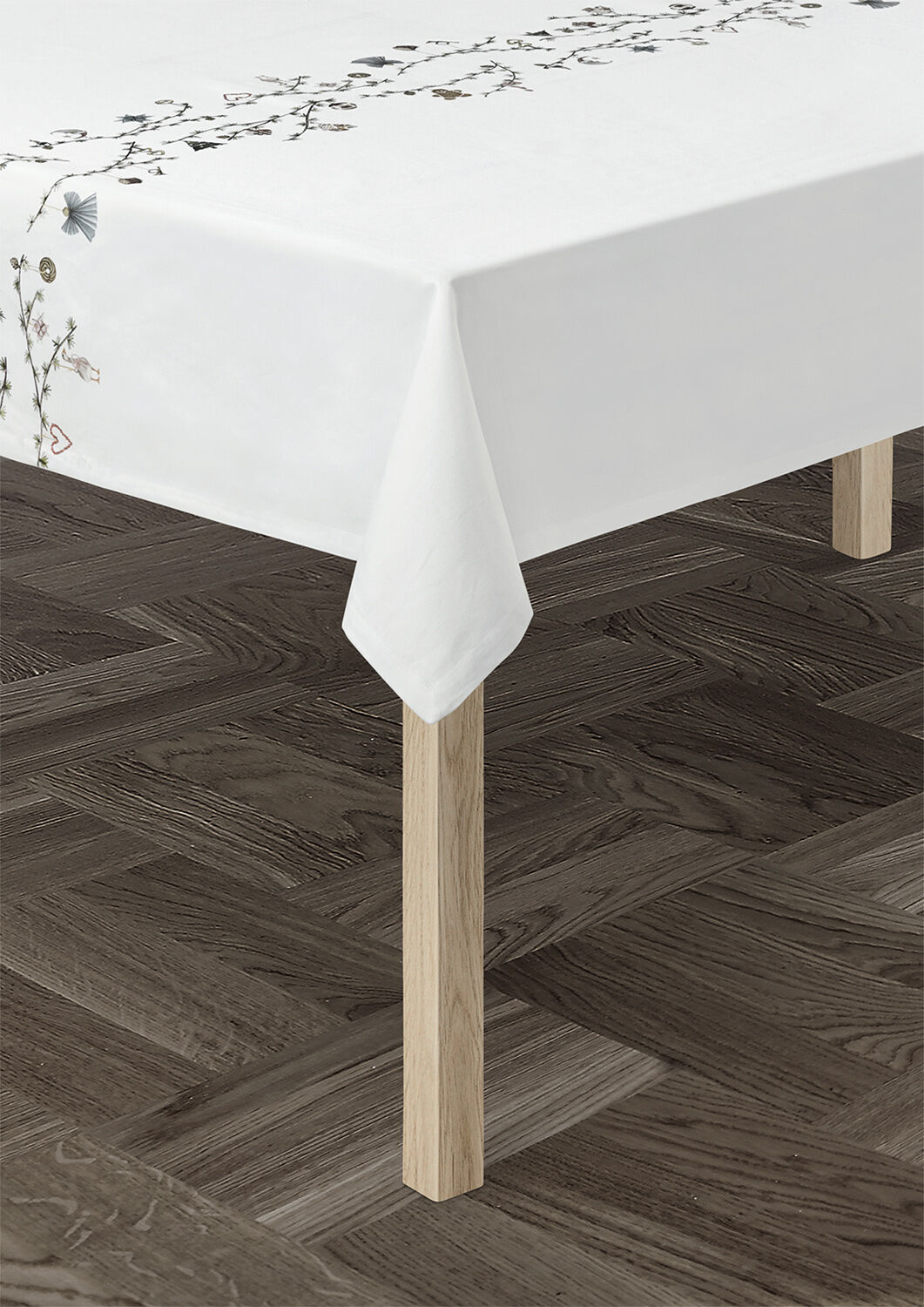 Hammersh&oslash;i Christmas Dug 150x370 cm hvid m. deko