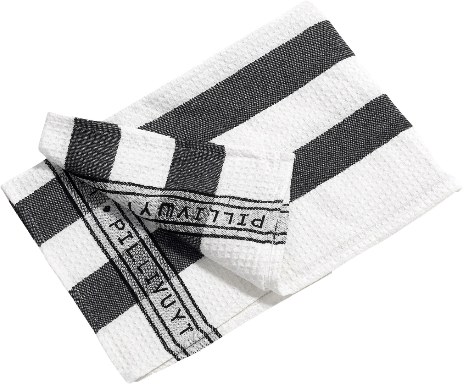 Kj&oslash;kkenh&aring;ndkle Pillivuyt 90 x 60 cm Sort/hvit brede striper