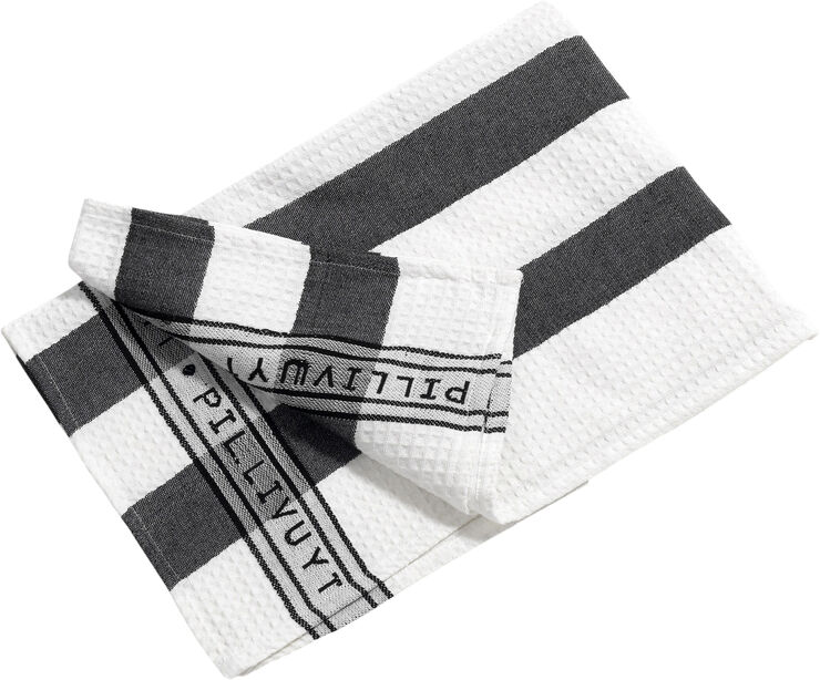 Kjøkkenhåndkle Pillivuyt 90 x 60 cm Sort/hvit brede striper