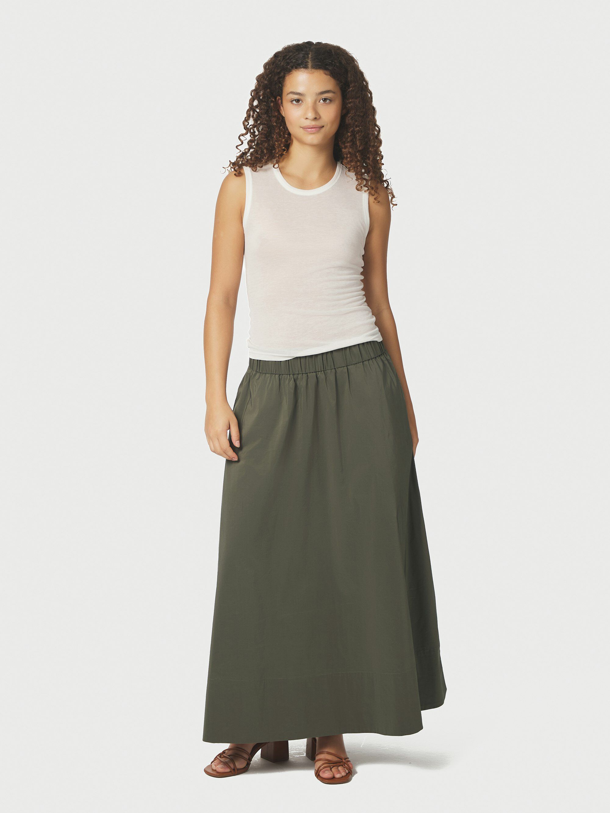 Yara Long Poplin Skirt