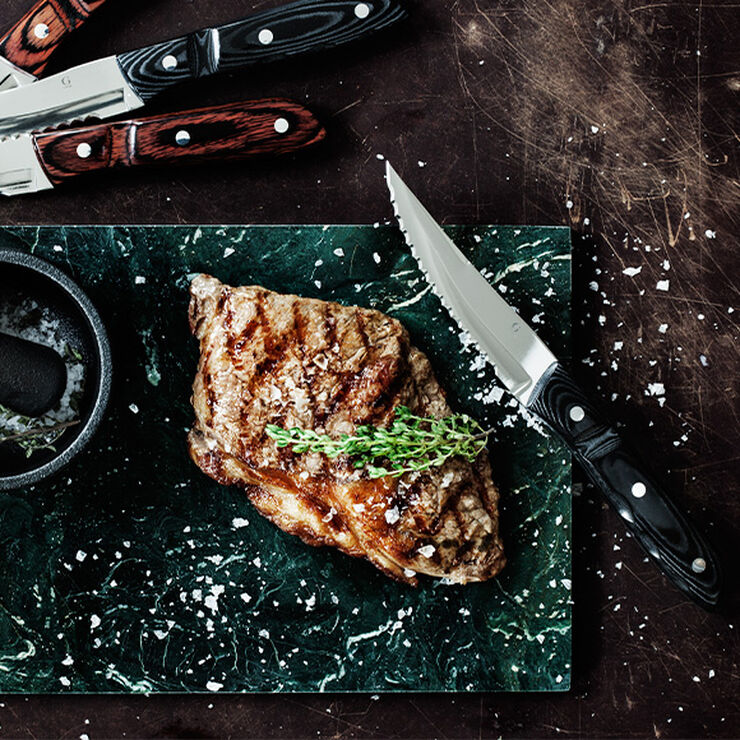 Steakkniv XL Old Farmer Micarta 23,5 cm 4 st Svart/Stål