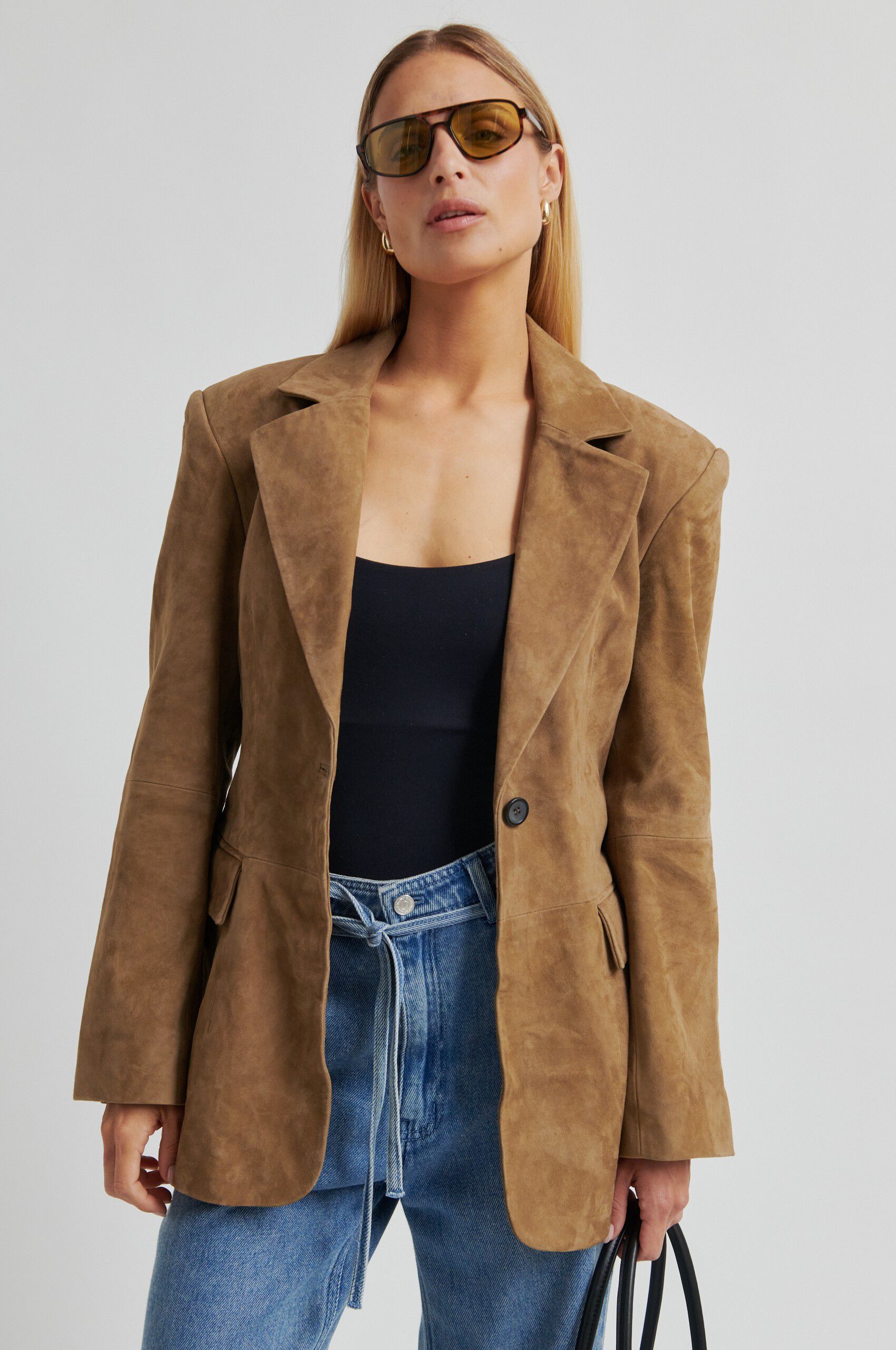 Suellen Fitted Suede Blazer